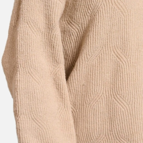 Mock Turtleneck Taupe Sizes S,M & L Chic Extra Long Sleeve - Picture 5 of 14